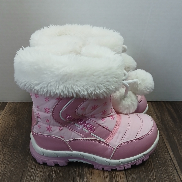 Pink Snowflake Kids Boots - Picture 1 of 9